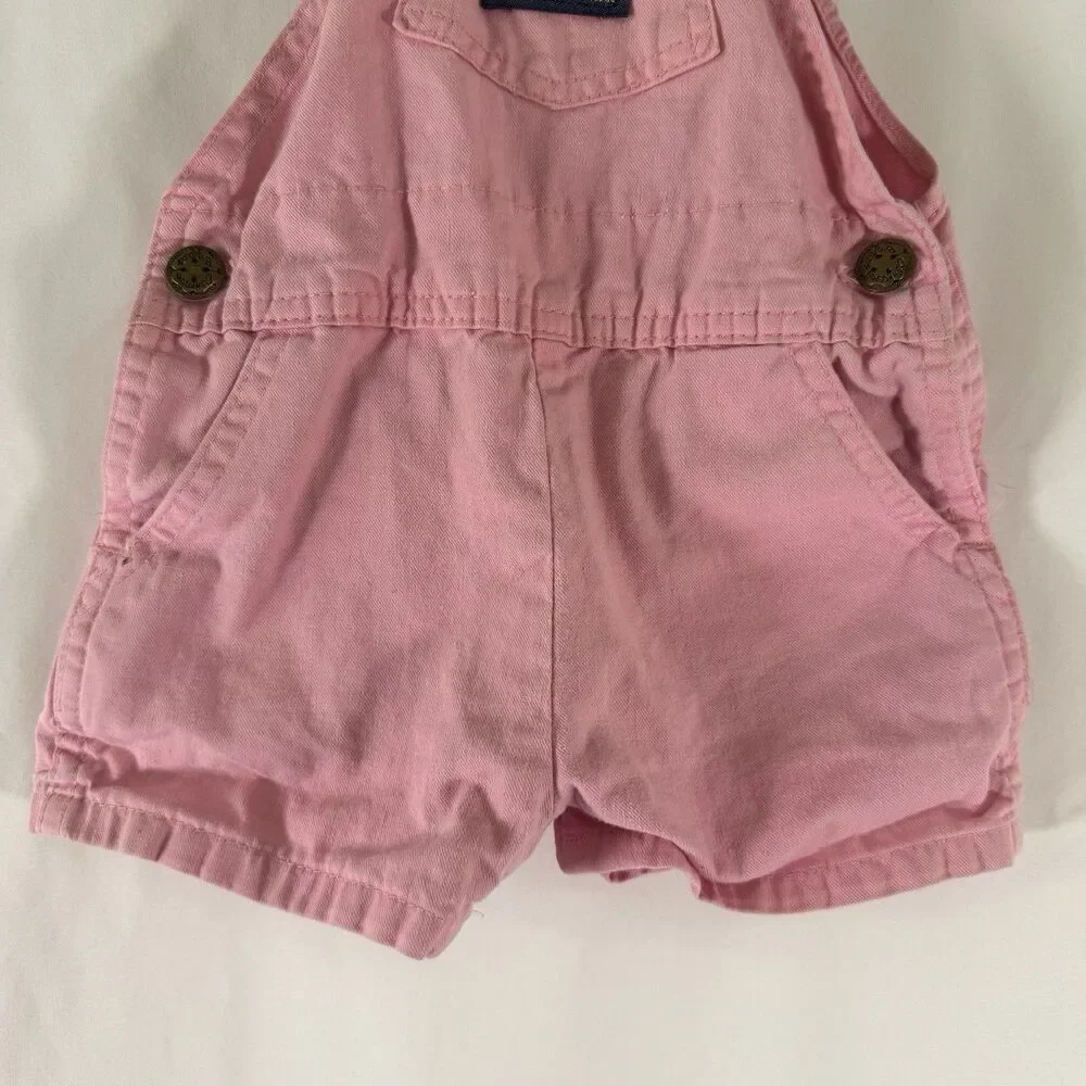 Vintage Oshkosh Overalls Baby Girls 12 Months Pink Made USA 100% Cotton